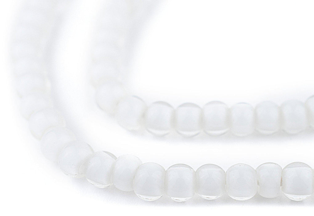 Clear White Heart Beads (6mm) - The Bead Chest