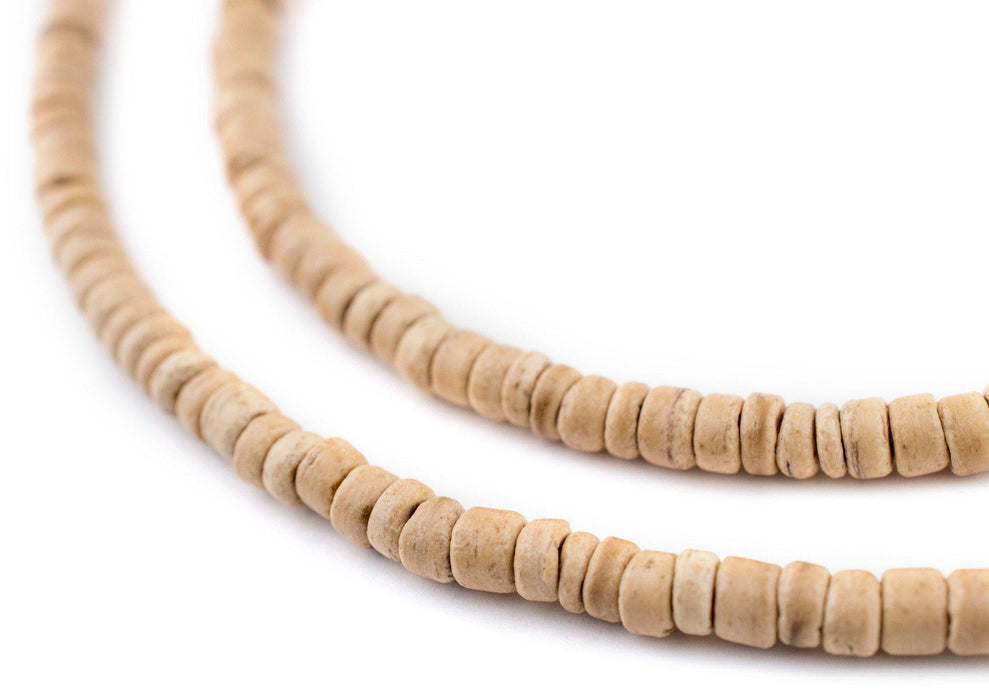Cream Disk Coconut Shell Beads (5mm) - The Bead Chest