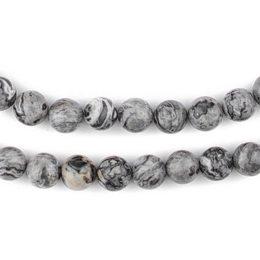 Round Silver Leaf Jasper Beads (8mm) - The Bead Chest