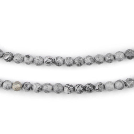 Round Silver Leaf Jasper Beads (4mm) - The Bead Chest