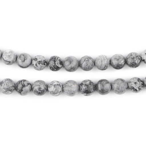 Round Silver Leaf Jasper Beads (6mm) - The Bead Chest