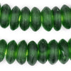 Jumbo Green Rondelle Recycled Glass Beads