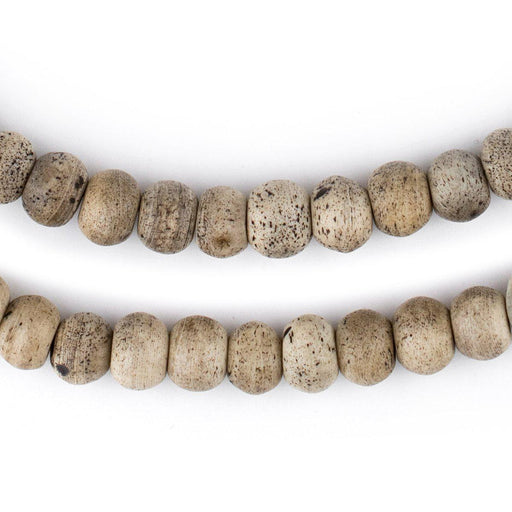 Round Grey Himalayan Bone Mala Beads (8mm) - The Bead Chest