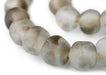 Groundhog Grey Swirl Recycled Glass Beads (18mm) - The Bead Chest