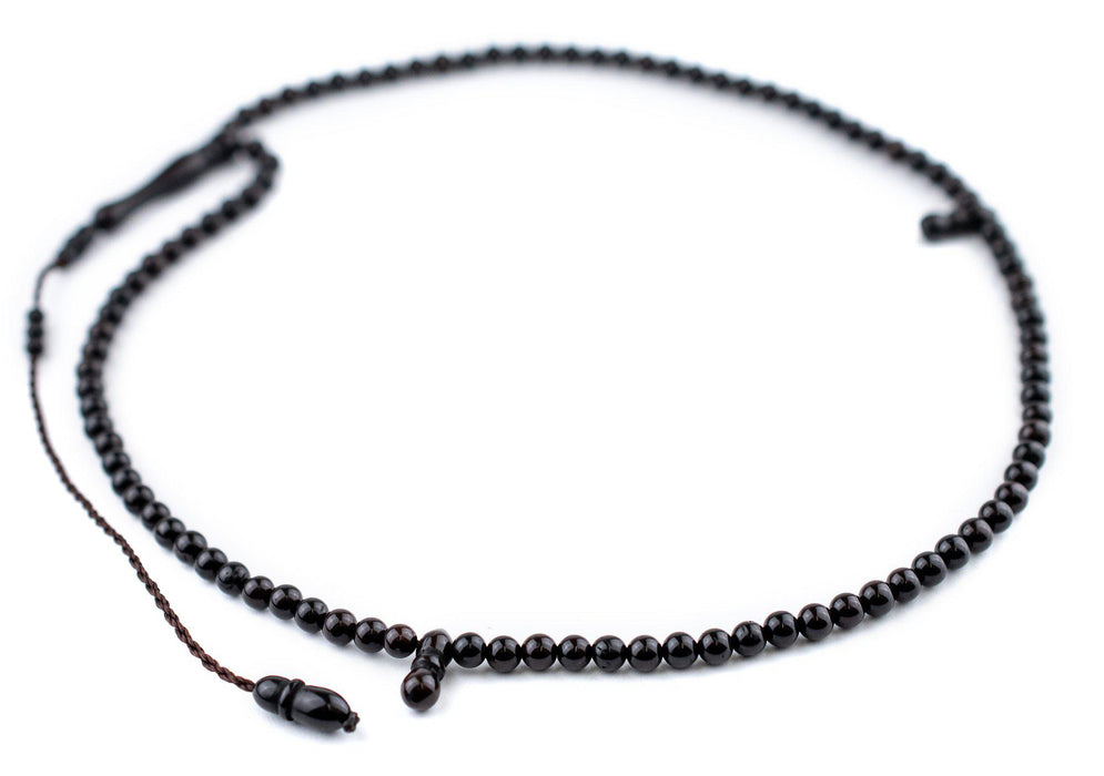 Black Round Wooden Arabian Prayer Beads (4mm) - The Bead Chest