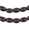 Dark Brown Oval Natural Wood Beads (15x10mm)