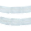 Clear Aqua Rectangular Java Recycled Glass Beads (20x12mm)
