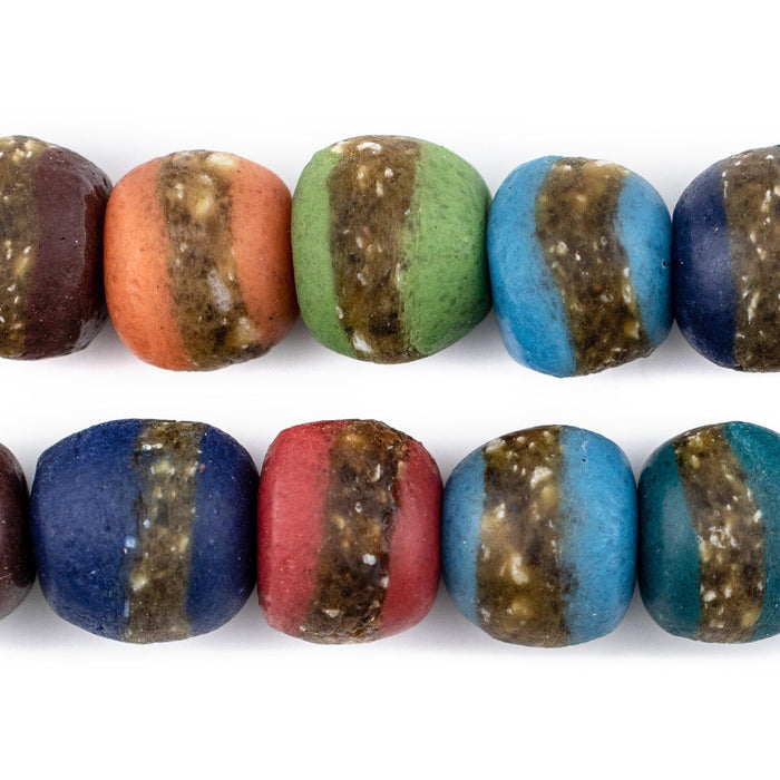 Mixed Kente Krobo Beads (18mm) - The Bead Chest