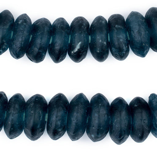 Jumbo Teal Rondelle Recycled Glass Beads - The Bead Chest