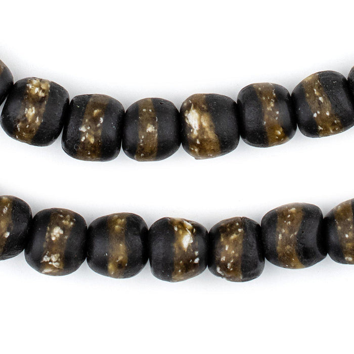 Black Kente Krobo Beads (11mm) - The Bead Chest