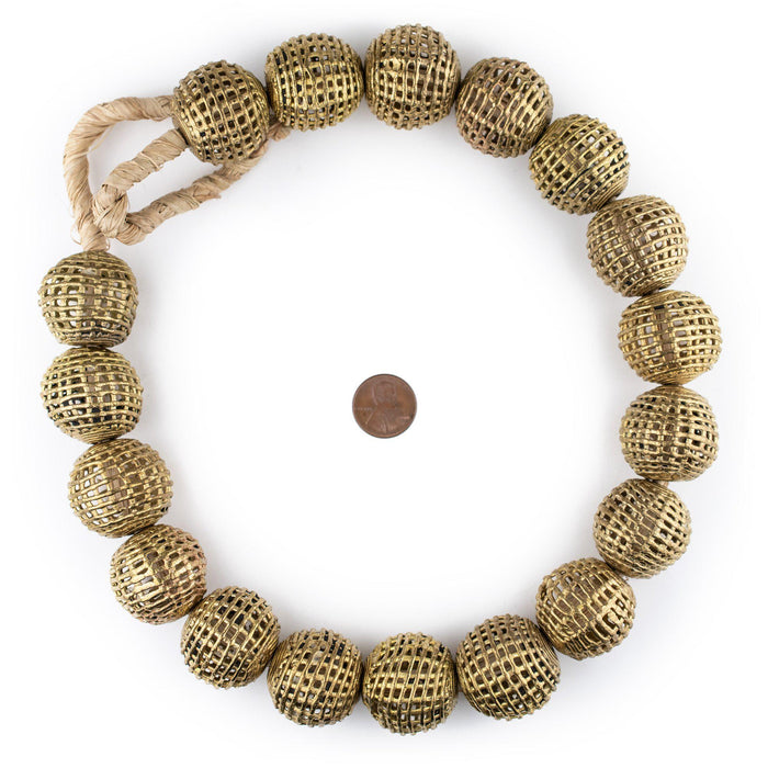 Jumbo Basket Design Brass Filigree Beads (27x28mm) - The Bead Chest