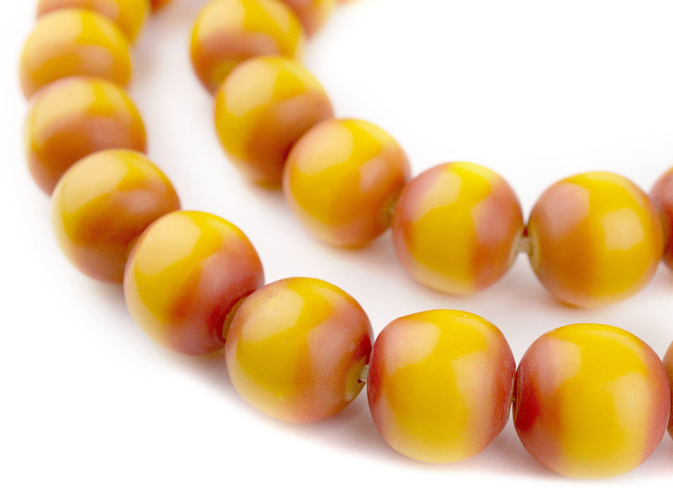 Round Kenya Amber Resin Beads (22mm) - The Bead Chest