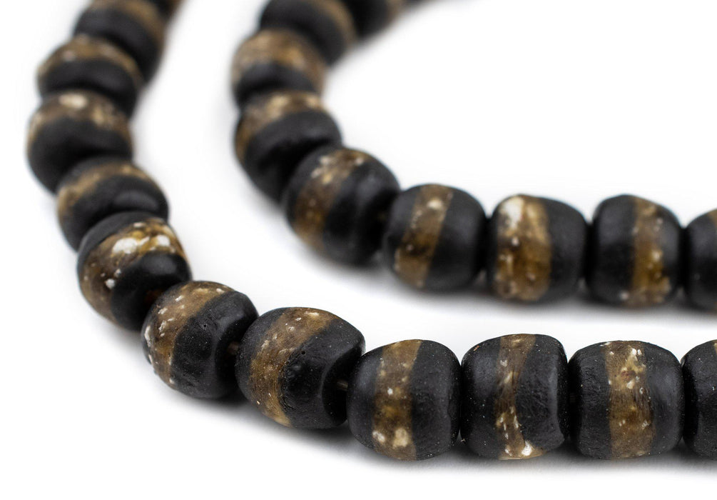 Black Kente Krobo Beads (11mm) - The Bead Chest