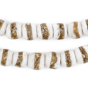 White Kente Krobo Beads (11mm)