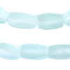 Clear Aqua Faceted Cylinder Java Recycled Glass Beads (20x12mm)