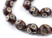 Yellow Eye Inlaid Oval Arabian Prayer Beads (13x11mm) - The Bead Chest