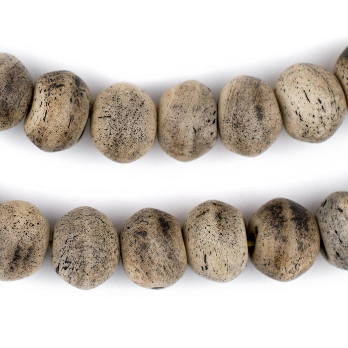 Round Grey Himalayan Bone Beads (14mm) - The Bead Chest