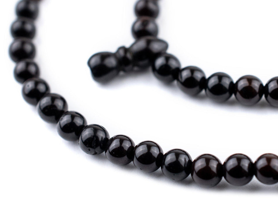 Black Round Wooden Arabian Prayer Beads (4mm) - The Bead Chest
