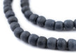 Dark Grey Opaque Recycled Glass Beads (9mm) - The Bead Chest