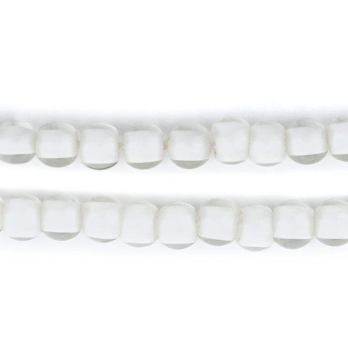 Clear White Heart Beads (8mm) - The Bead Chest