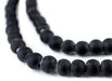 Matte Black White Heart Beads (7mm) - The Bead Chest