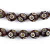 Yellow Eye Inlaid Oval Arabian Prayer Beads (13x11mm)