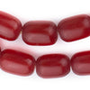 Kenya Red Oval Amber Resin Beads