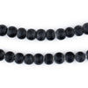 Matte Black White Heart Beads (7mm)