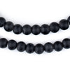 Matte Black White Heart Beads (9mm)