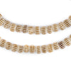 Beige Carved Chevron Bone Mala Beads (6mm)
