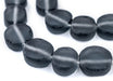 Charcoal Grey Flat Circular Java Recycled Glass Beads (15mm) - The Bead Chest