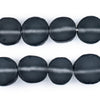 Charcoal Grey Flat Circular Java Recycled Glass Beads (15mm)