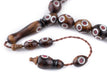 Red Eye Inlaid Oval Arabian Prayer Beads (13x11mm) - The Bead Chest