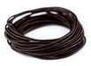 1.5mm Dark Brown Round Leather Cord (15ft) - The Bead Chest