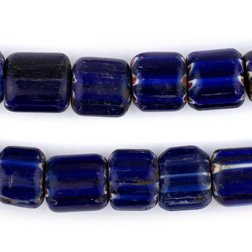 Large Blue Nepal Chevron Beads (16x14mm)