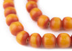 Round Tangerine Kenya Amber Resin Beads (15mm) - The Bead Chest