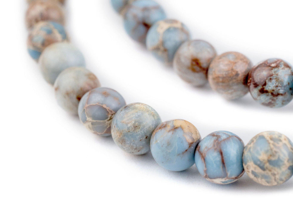 Carolina Blue Sea Sediment Jasper Beads (6mm) - The Bead Chest