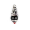 Onyx Silver Capped Locket Pendant (28x10mm)