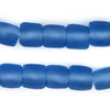 Blue Cylindrical Java Recycled Glass Beads (12mm)