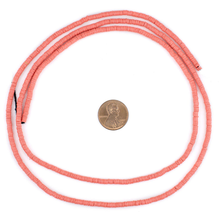 Watermelon Pink Vinyl Phono Record Beads (3mm) - The Bead Chest