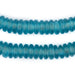 Dark Aqua Rondelle Recycled Glass Beads (Smooth) - The Bead Chest