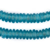 Dark Aqua Rondelle Recycled Glass Beads (Smooth)