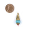 Turquoise Brass Capped Locket Pendant (28x10mm) - The Bead Chest