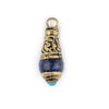 Lapis Brass Capped Locket Pendant with Blue (28x10mm)