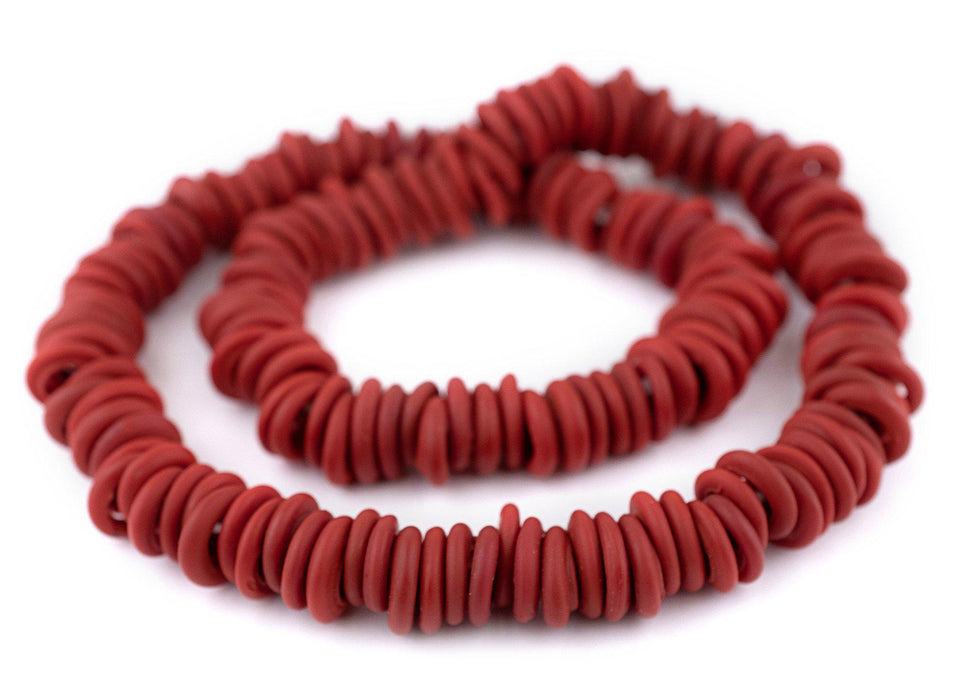 Brick Red Annular Wound Dogon Beads (14mm) - The Bead Chest