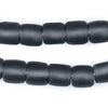 Charcoal Grey Cylindrical Java Recycled Glass Beads (12mm)