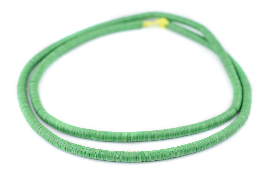 Green Vinyl Phono Record Beads (6mm) - The Bead Chest