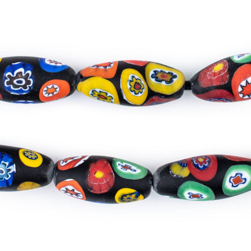 Premium Matte Oval Millefiori Beads (22x10mm) - The Bead Chest