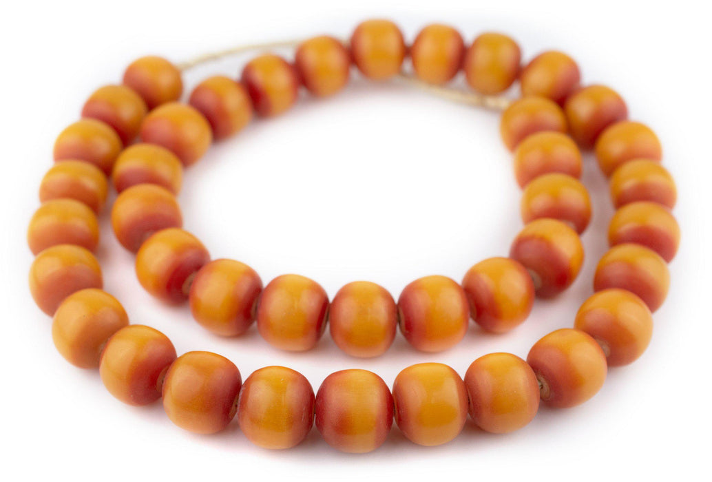 Tangerine Kenya Amber Resin Beads (22mm) - The Bead Chest