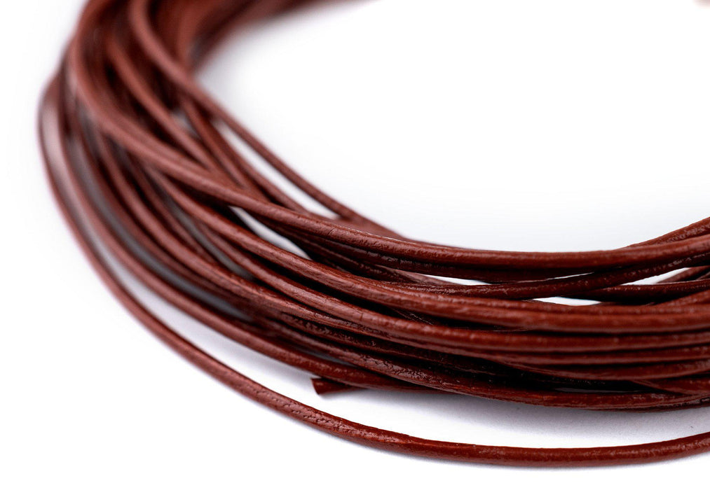 1.0mm Brown Round Leather Cord (15ft) - The Bead Chest
